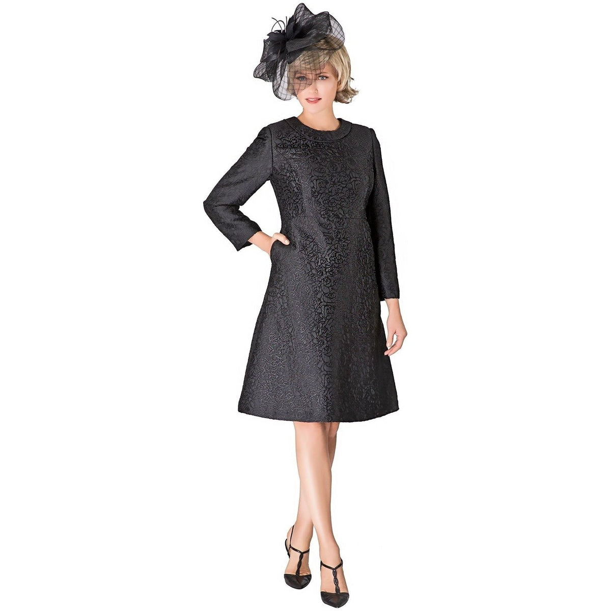 Giovanna Church Dress D1521C-Black - Church Suits For Less