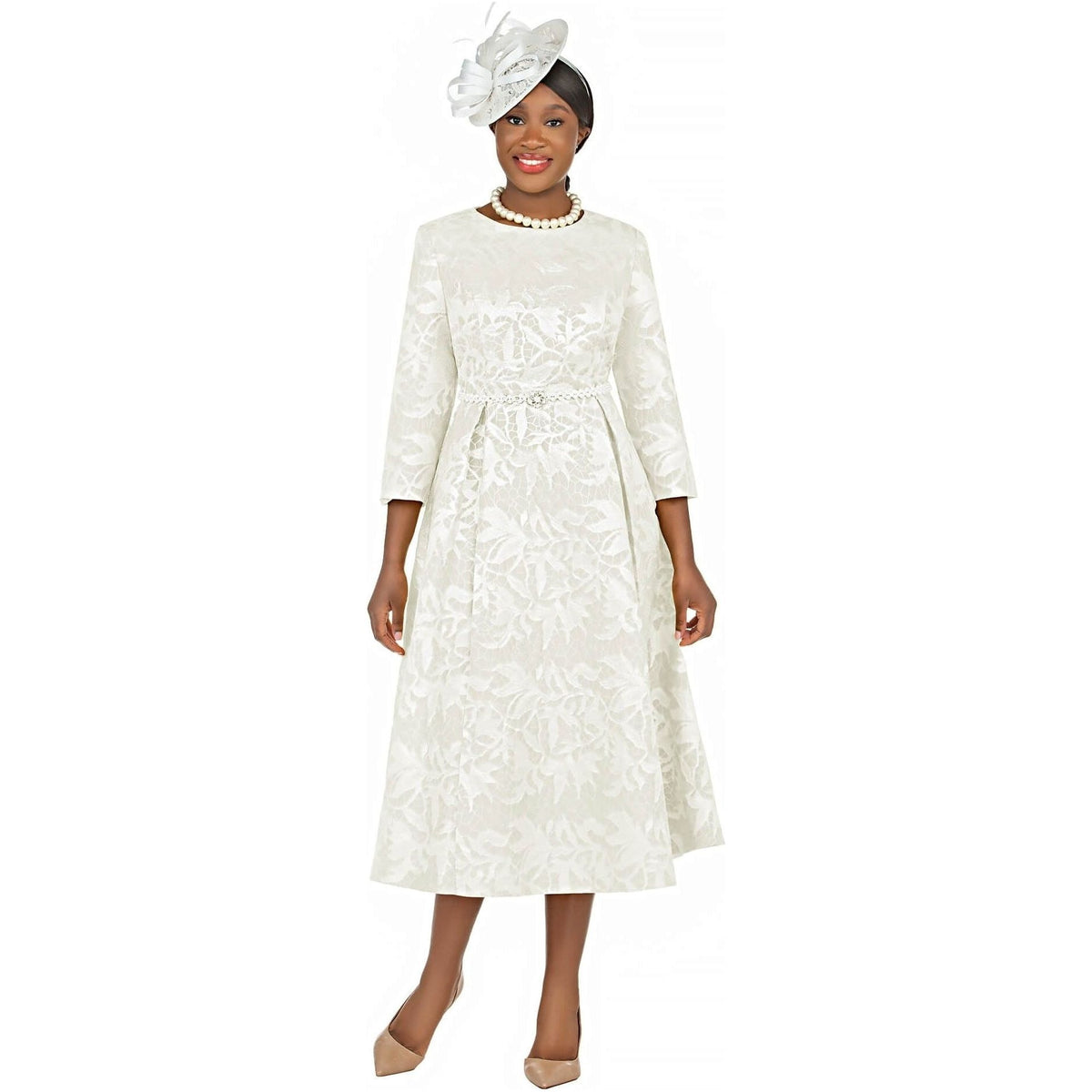 Giovanna Church Dress D1563C-Off-White - Church Suits For Less