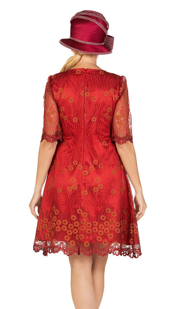 Giovanna Church Dress D1570-Red - Church Suits For Less