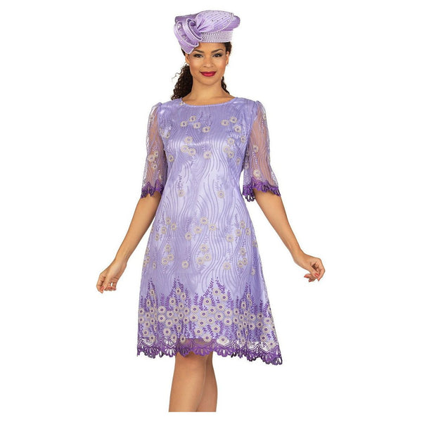 Giovanna Church Dress D1570C-Violet - Church Suits For Less