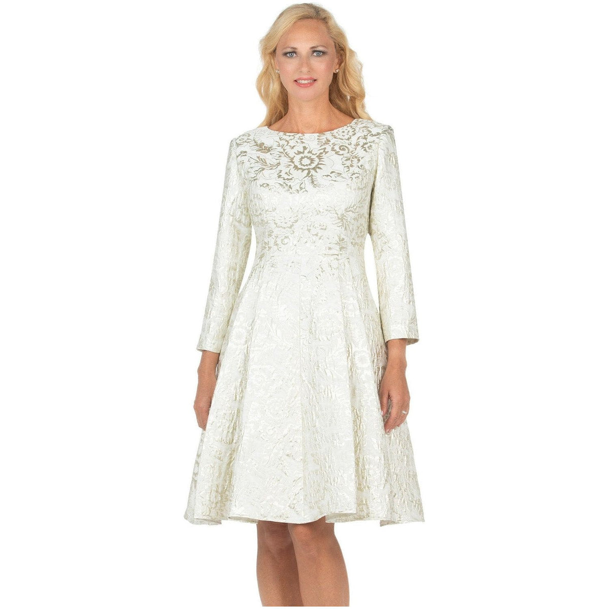 Giovanna Church Dress D1572C-Champagne - Church Suits For Less