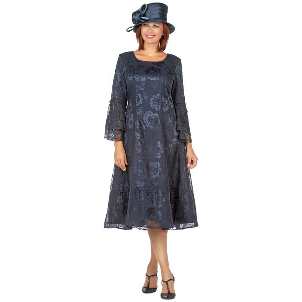 Giovanna Church Dress D1584C-Navy - Church Suits For Less