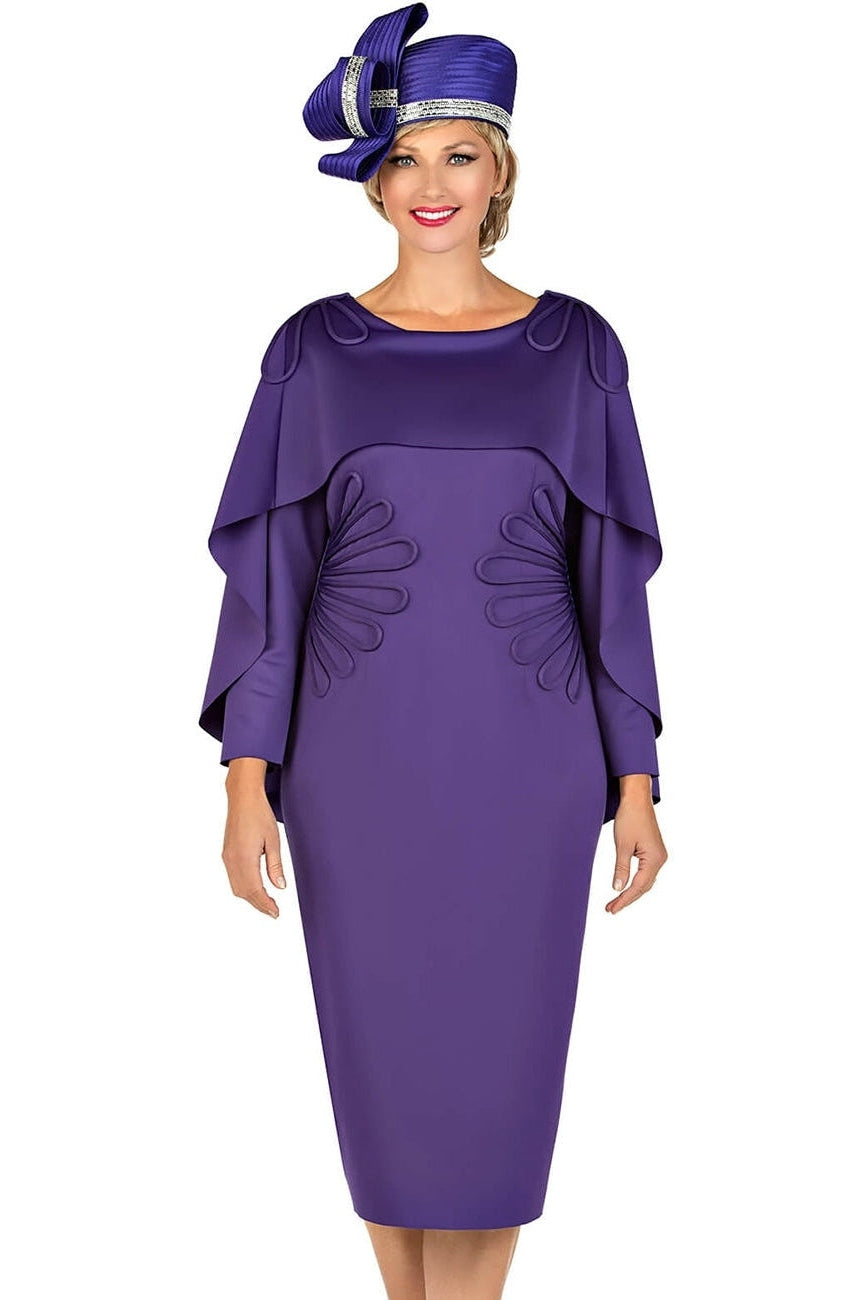 Giovanna Dress D1590C-Purple - Church Suits For Less