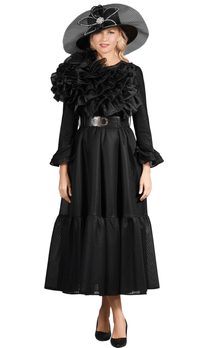 Giovanna Church Dress D1674 Black - Church Suits For Less