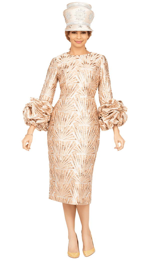 Giovanna Church Dress DP2424 Camel - Church Suits For Less