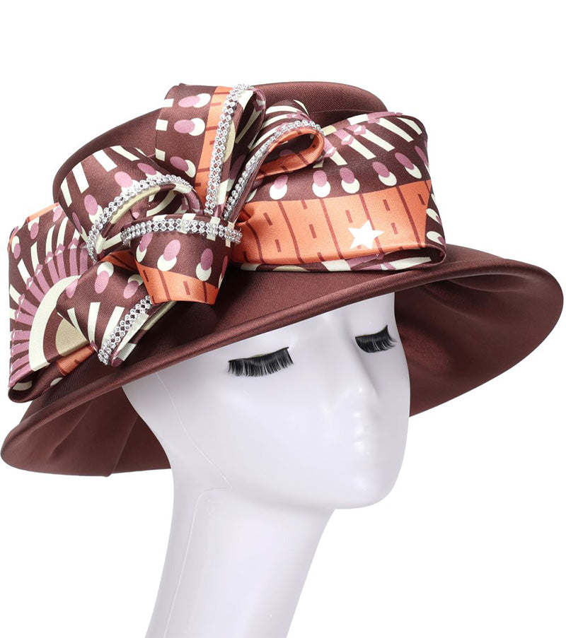 Giovanna Church Hat H0960-Brown Multi