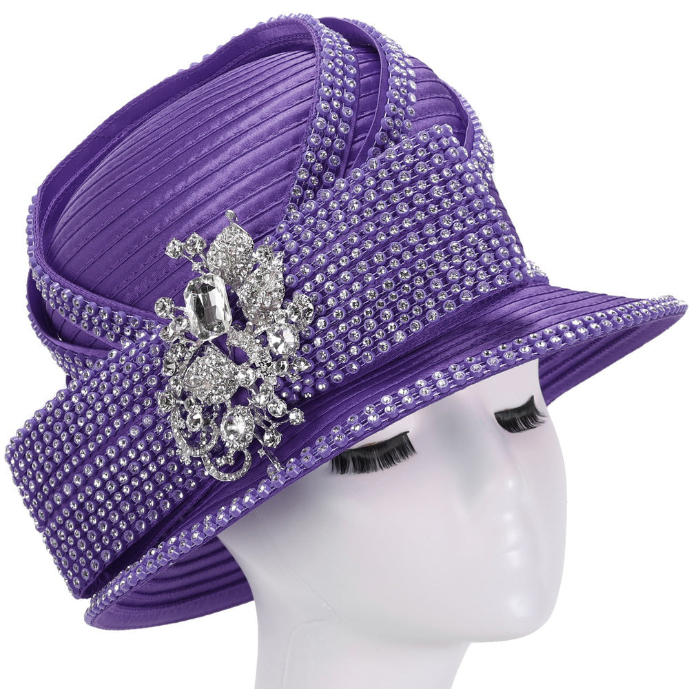 Giovanna Church Hat HR22129-Purple - Church Suits For Less