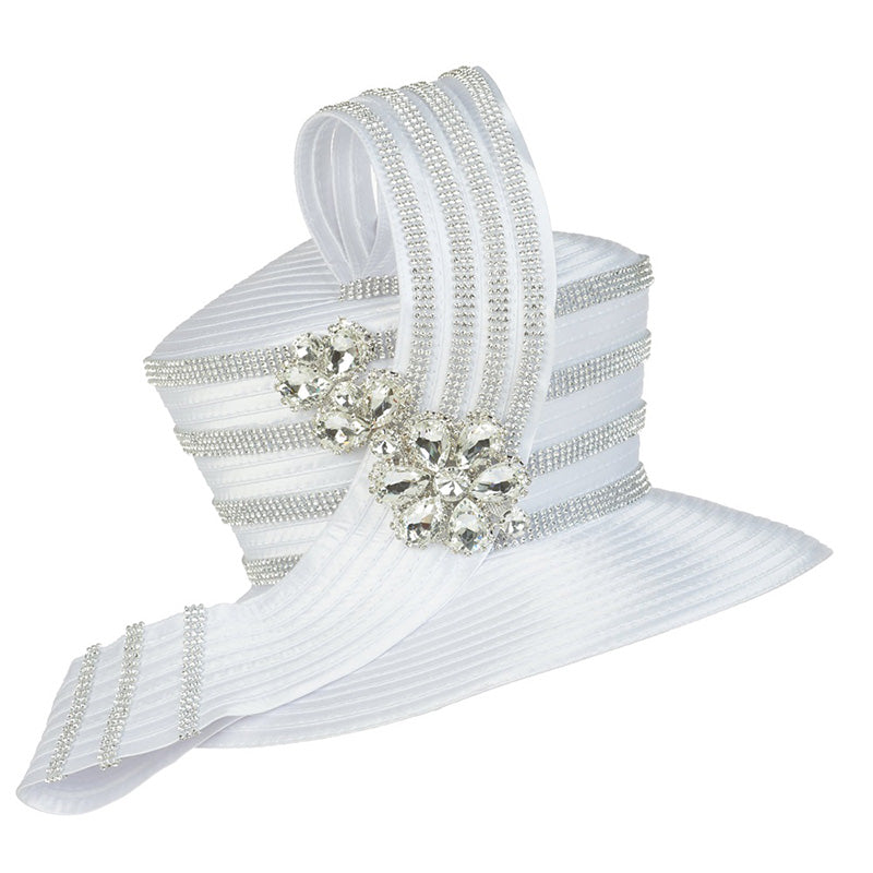 Giovanna Church Hat HR22133-White - Church Suits For Less