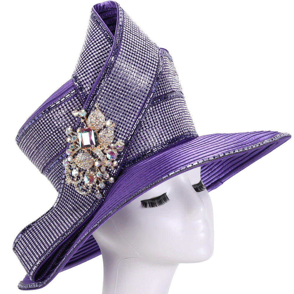 Giovanna Church Hat HR22140-Purple - Church Suits For Less