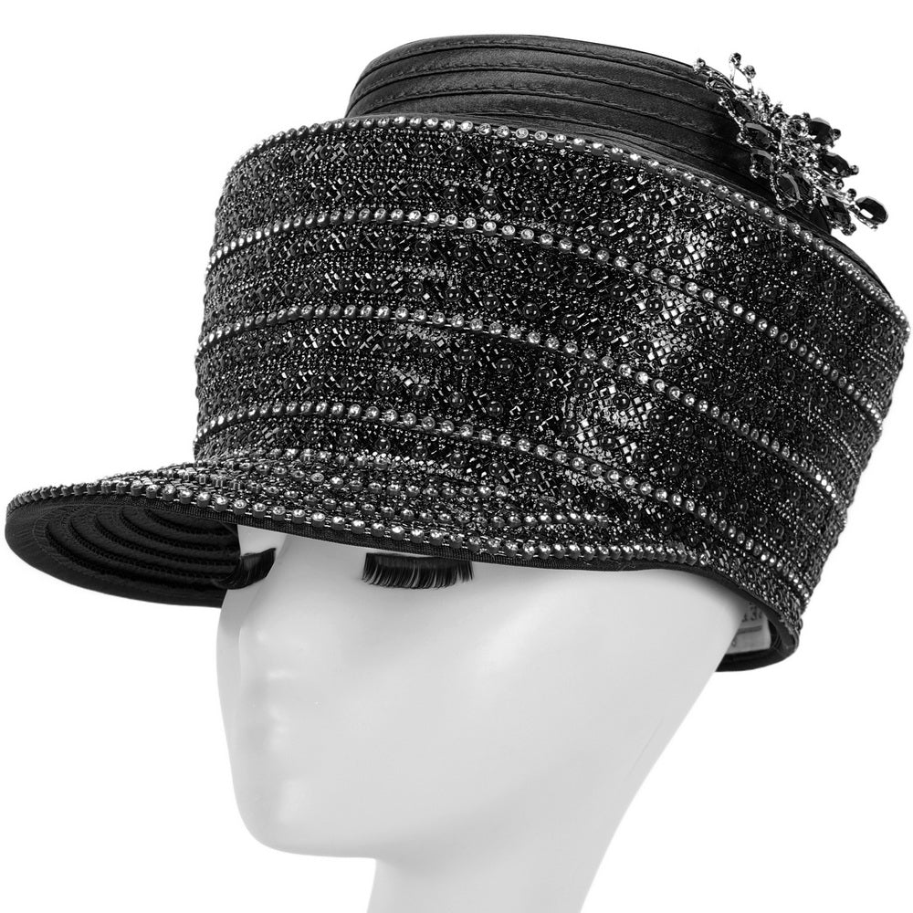 Giovanna Church Hat HR22142-Black - Church Suits For Less