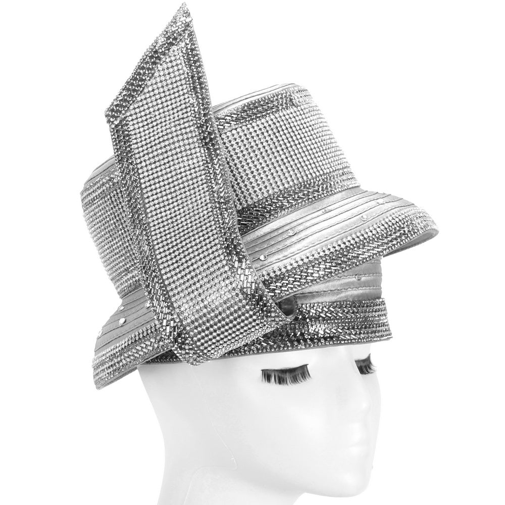 Giovanna Church Hat HR22143-Silver - Church Suits For Less