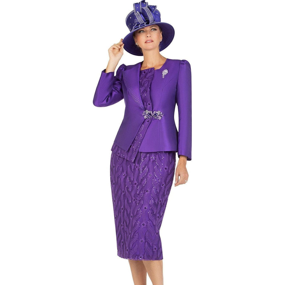 Giovanna Church Suit G1152-Purple - Church Suits For Less