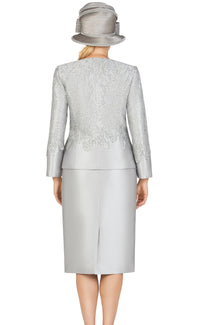 Giovanna Church Suit G1194C-Silver - Church Suits For Less