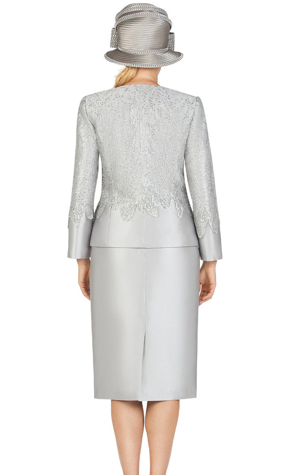 Giovanna Church Suit G1194C-Silver - Church Suits For Less