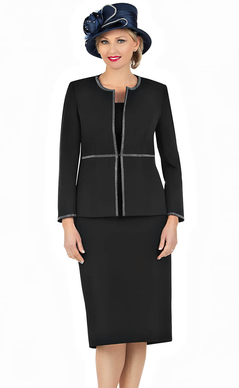 Giovanna Usher Suit S0652C-Black - Church Suits For Less