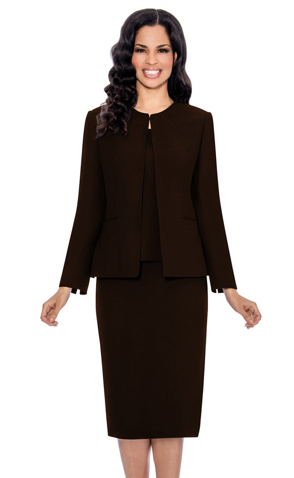 Giovanna Usher Suit S0721C-Dark Brown - Church Suits For Less