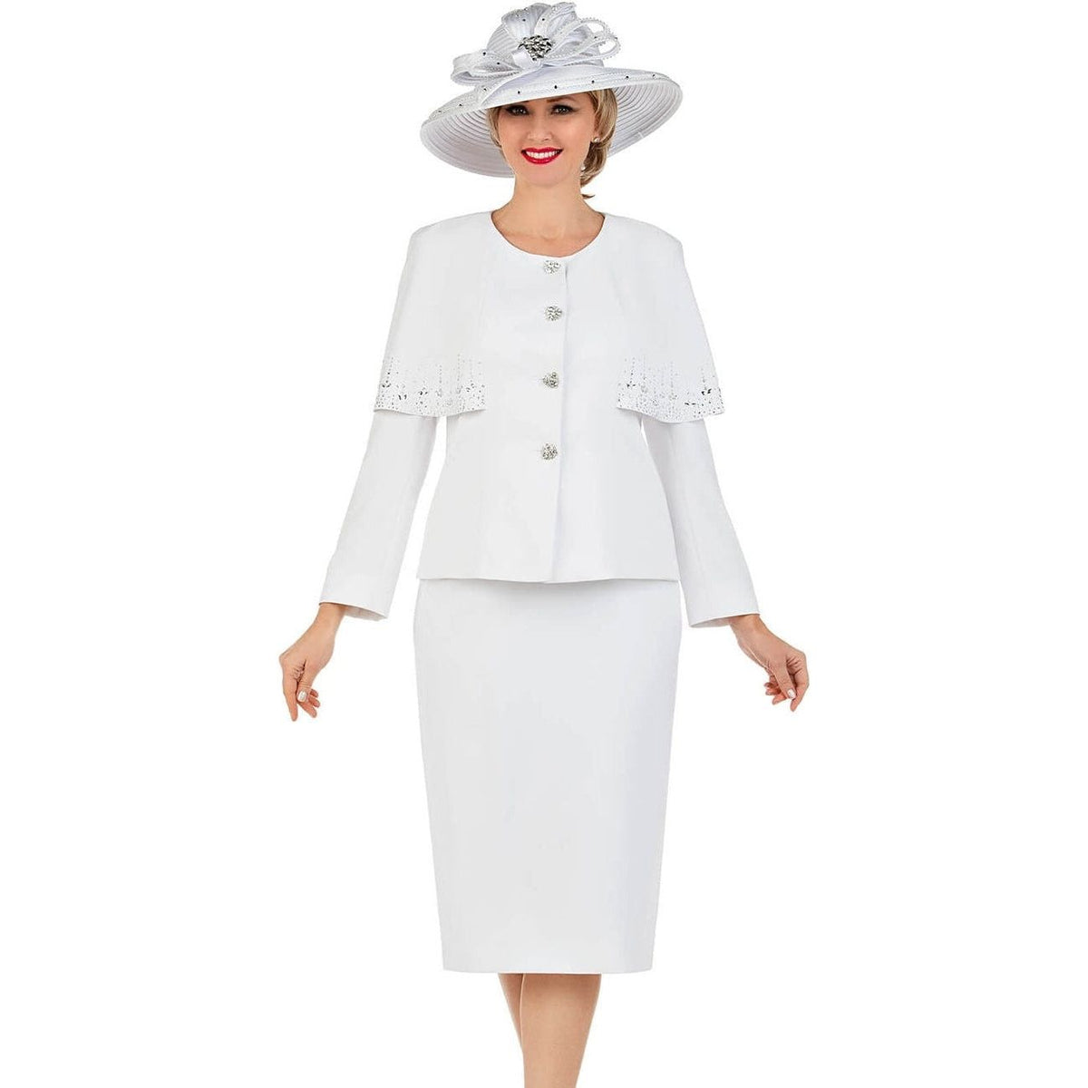 Giovanna Church Suit S0736-White - Church Suits For Less