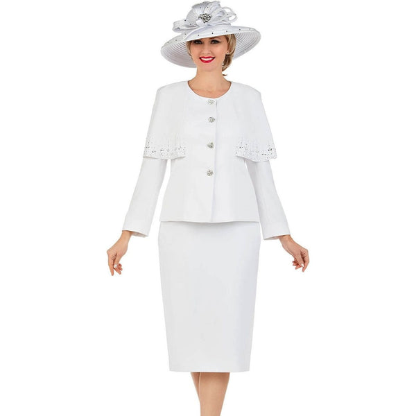 Giovanna Church Suit S0736-White - Church Suits For Less