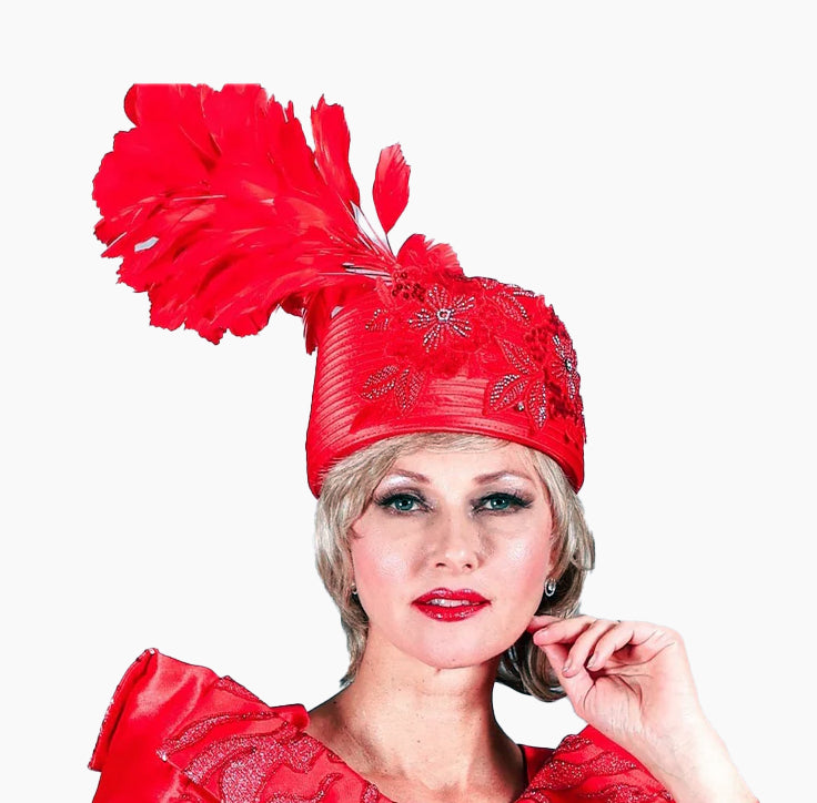 Giovanna Church Hat HG1211-Red - Church Suits For Less