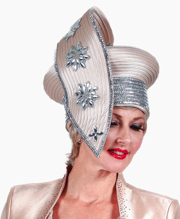 Giovanna Church Hat HG1212-Champagne - Church Suits For Less