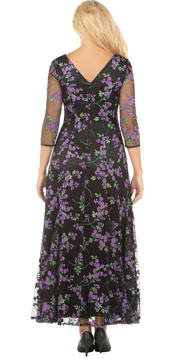 Giovanna Dress D1602-Purple/Black - Church Suits For Less