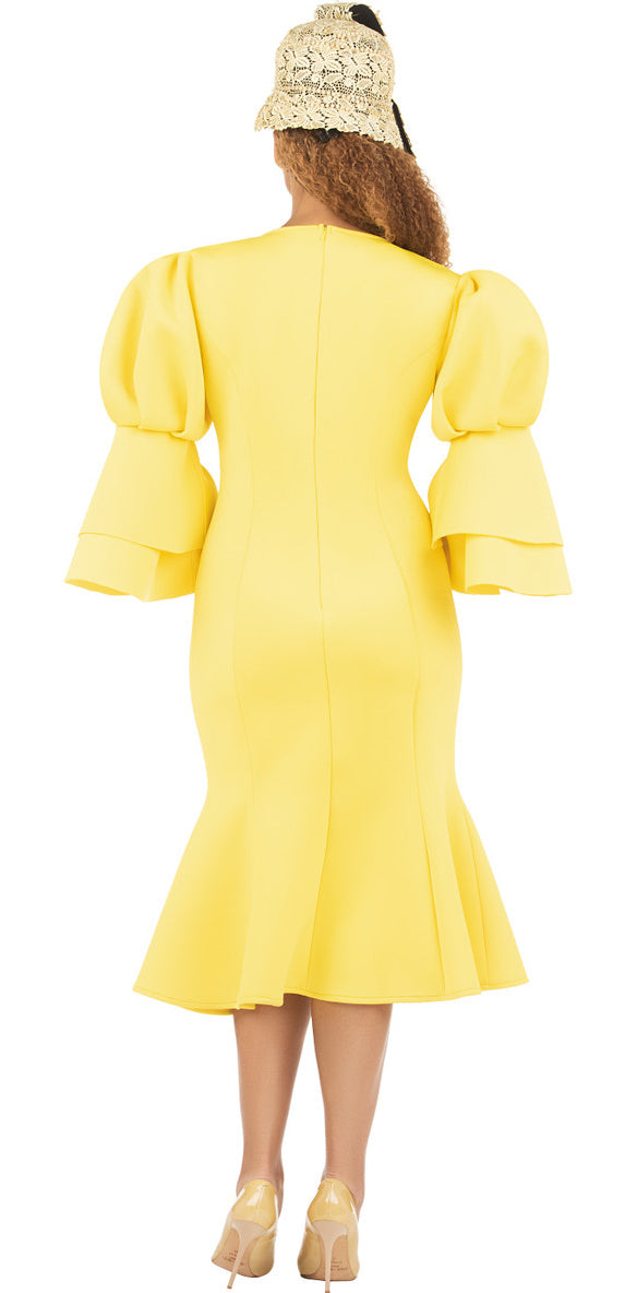 Giovanna Dress DP2402C-Yellow - Church Suits For Less