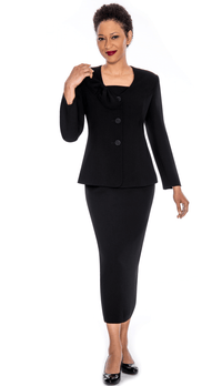 Giovanna Church Suit S0653C-Black