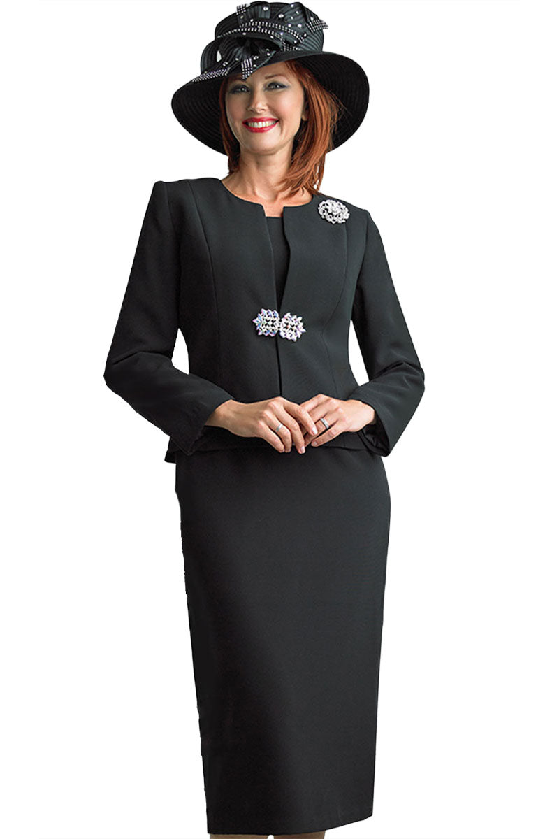 Lily And Taylor Suit 3052-Black