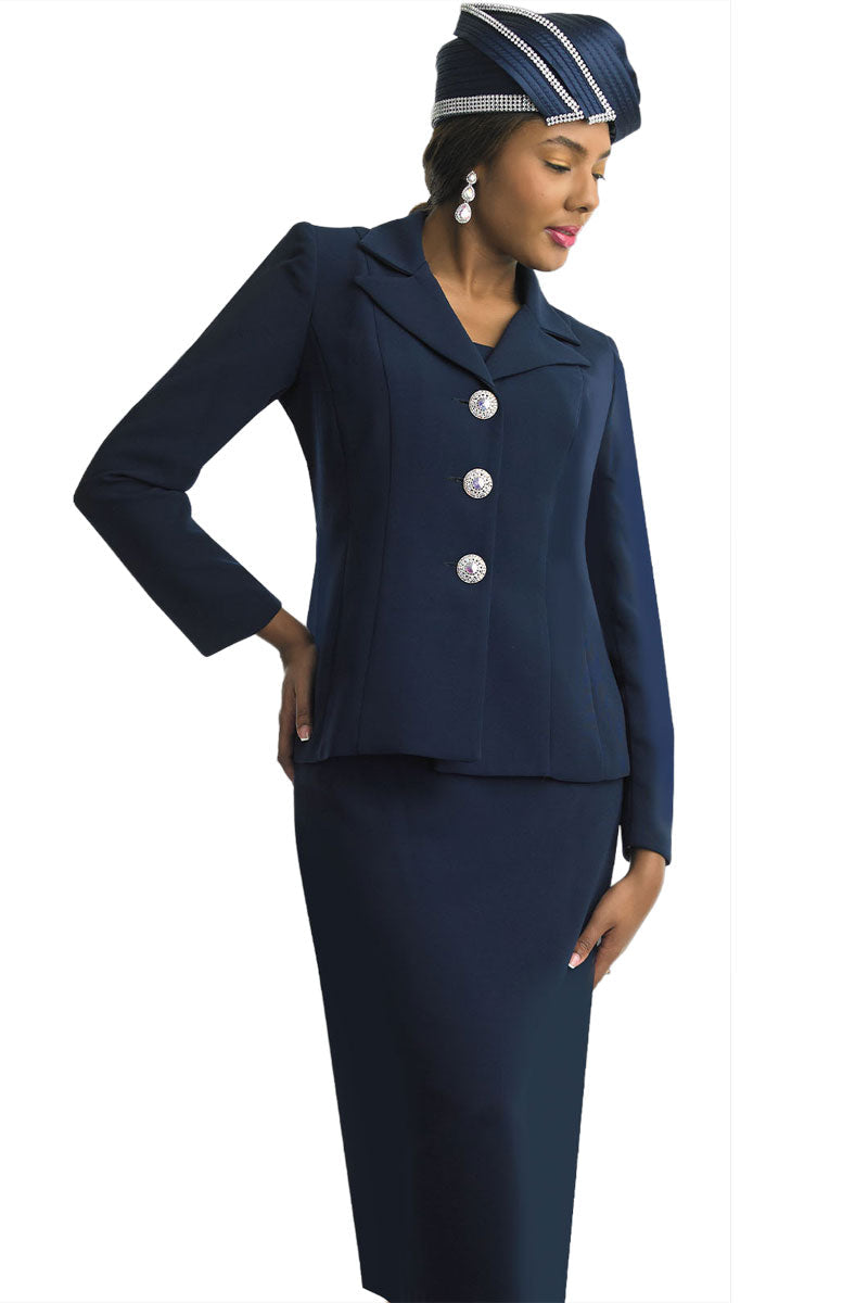 Lily And Taylor Suit 3895-Navy