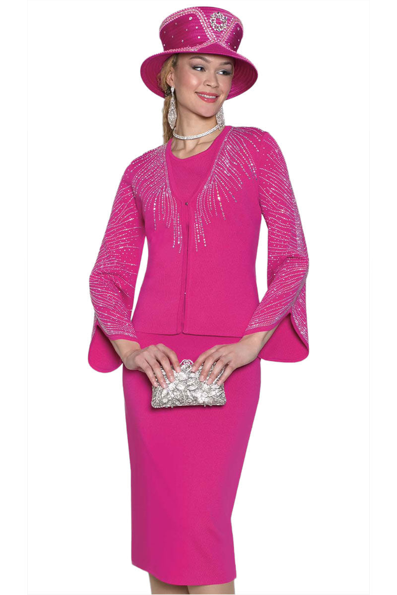 Lily And Taylor Suit 830-Fuchsia