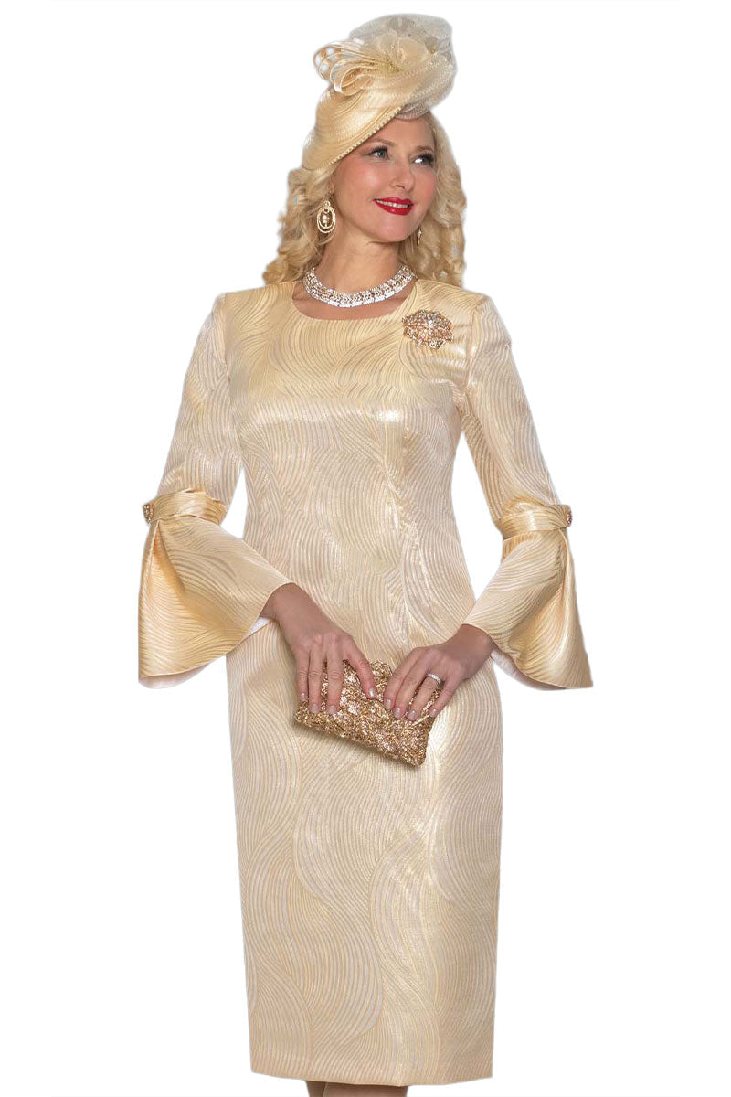 Lily And Taylor Dress 5179-Gold