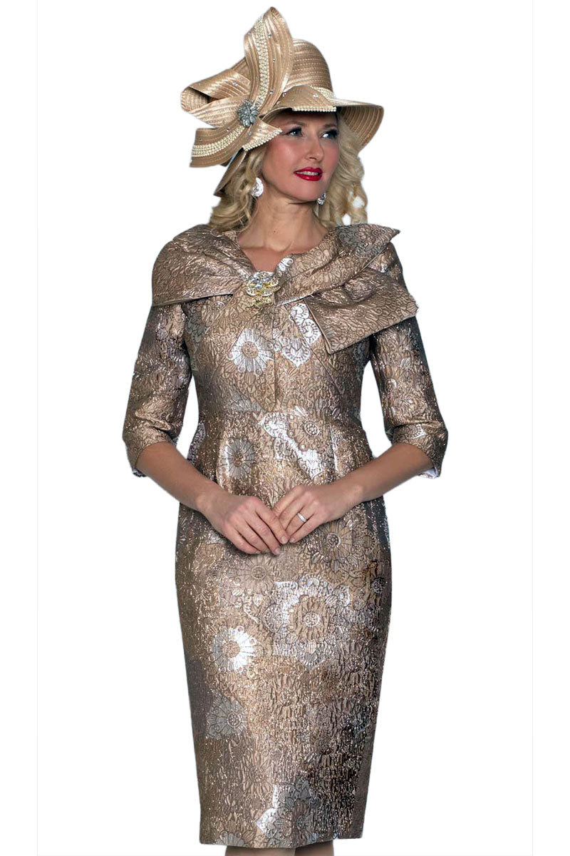 Lily And Taylor Dress 5184-Gold/Multi