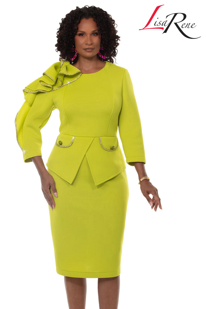 Lisa Rene Church Dress 3372-Lime