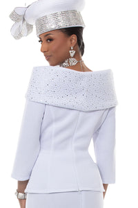 Lisa Rene Church Suit By Donna Vinci 3373-White
