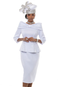 Lisa Rene Church Suit By Donna Vinci 3373-White