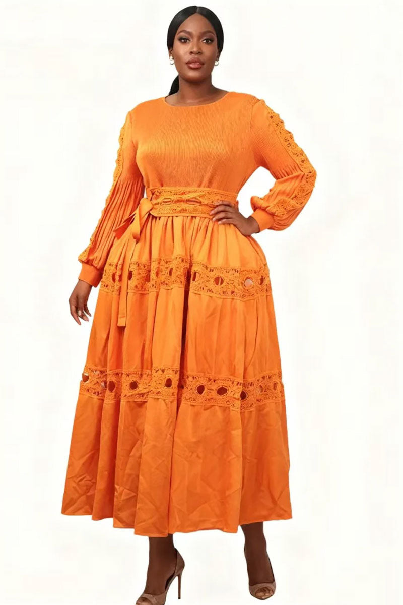 For Her Women Dress 83017-Orange
