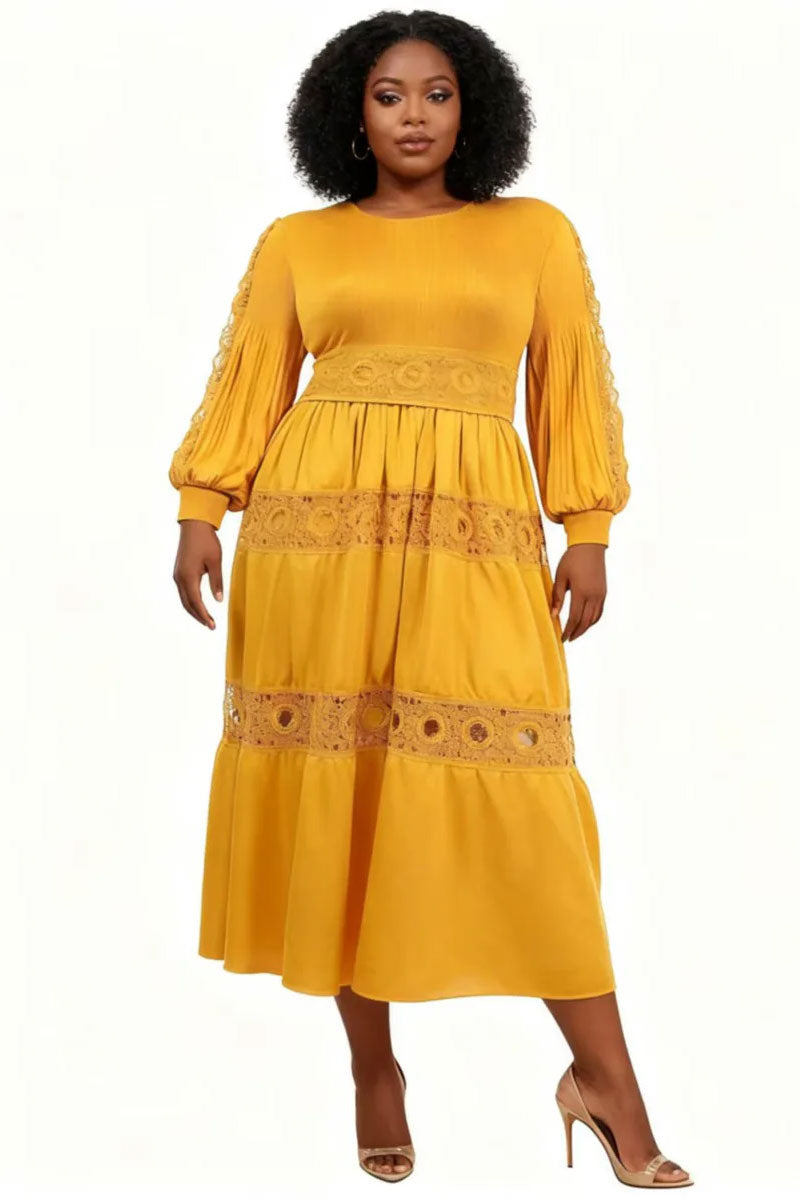 For Her Women Dress 83017-Yellow