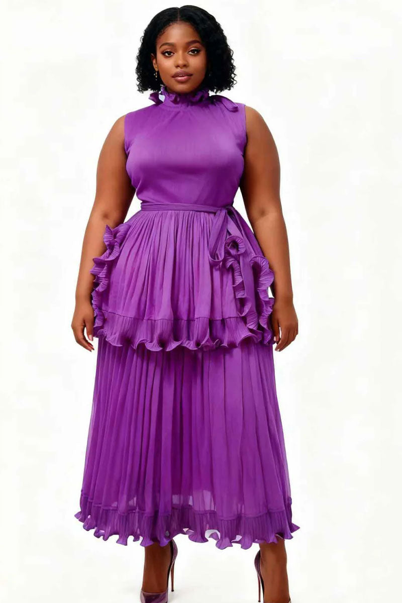 For Her Women Dress 83007-Purple