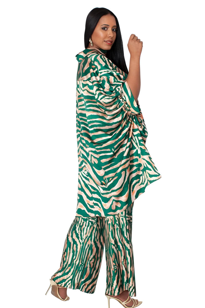 Printed Lounge Pant Set 82797-Green Multi