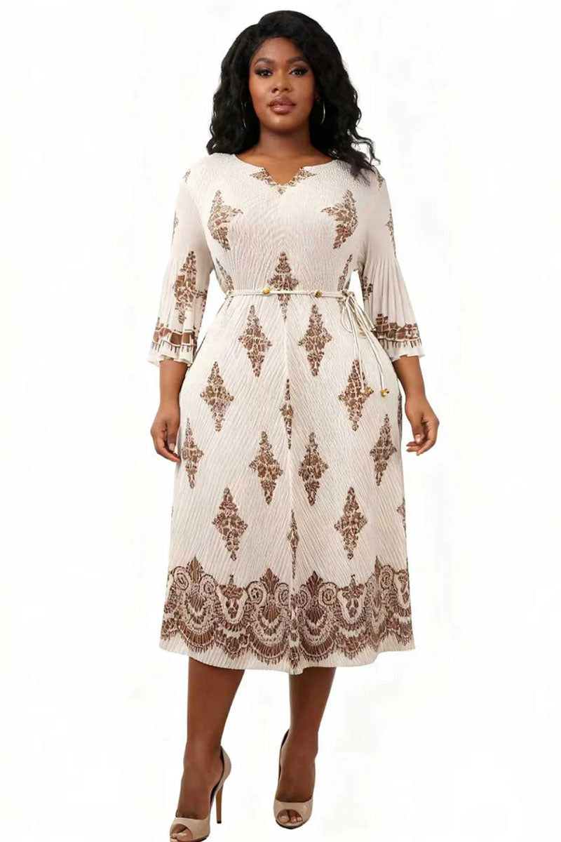 Grace Printed Midi Dress - 83026