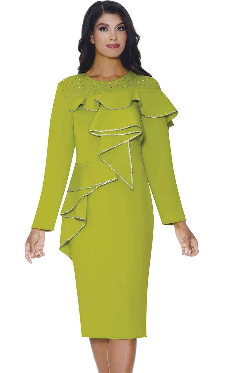 Stellar Looks Church Dress 600561-Green - Church Suits For Less