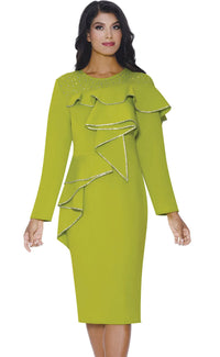 Stellar Looks Church Dress 600561-Green - Church Suits For Less