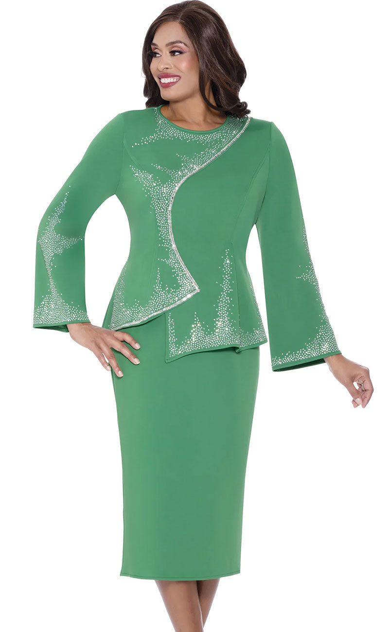 Stellar Looks Church Suit 600202-Paris Green - Church Suits For Less