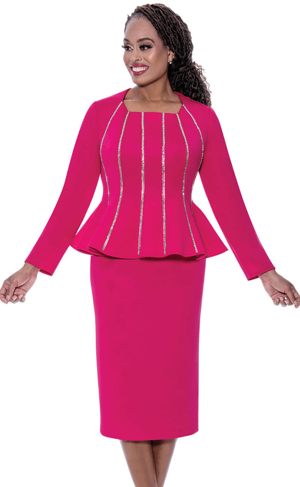 Stellar Looks Church Suit 600292-Magenta - Church Suits For Less