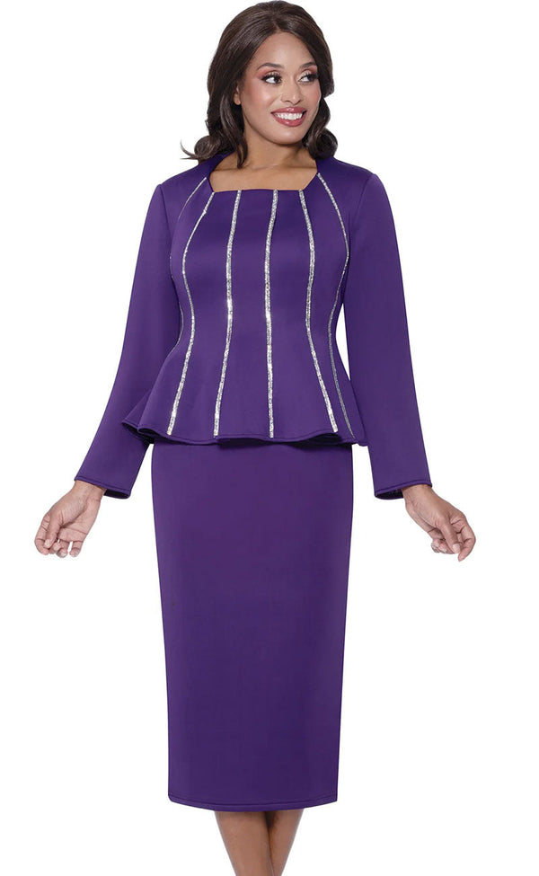 Stellar Looks Church Suit 600292-Purple - Church Suits For Less