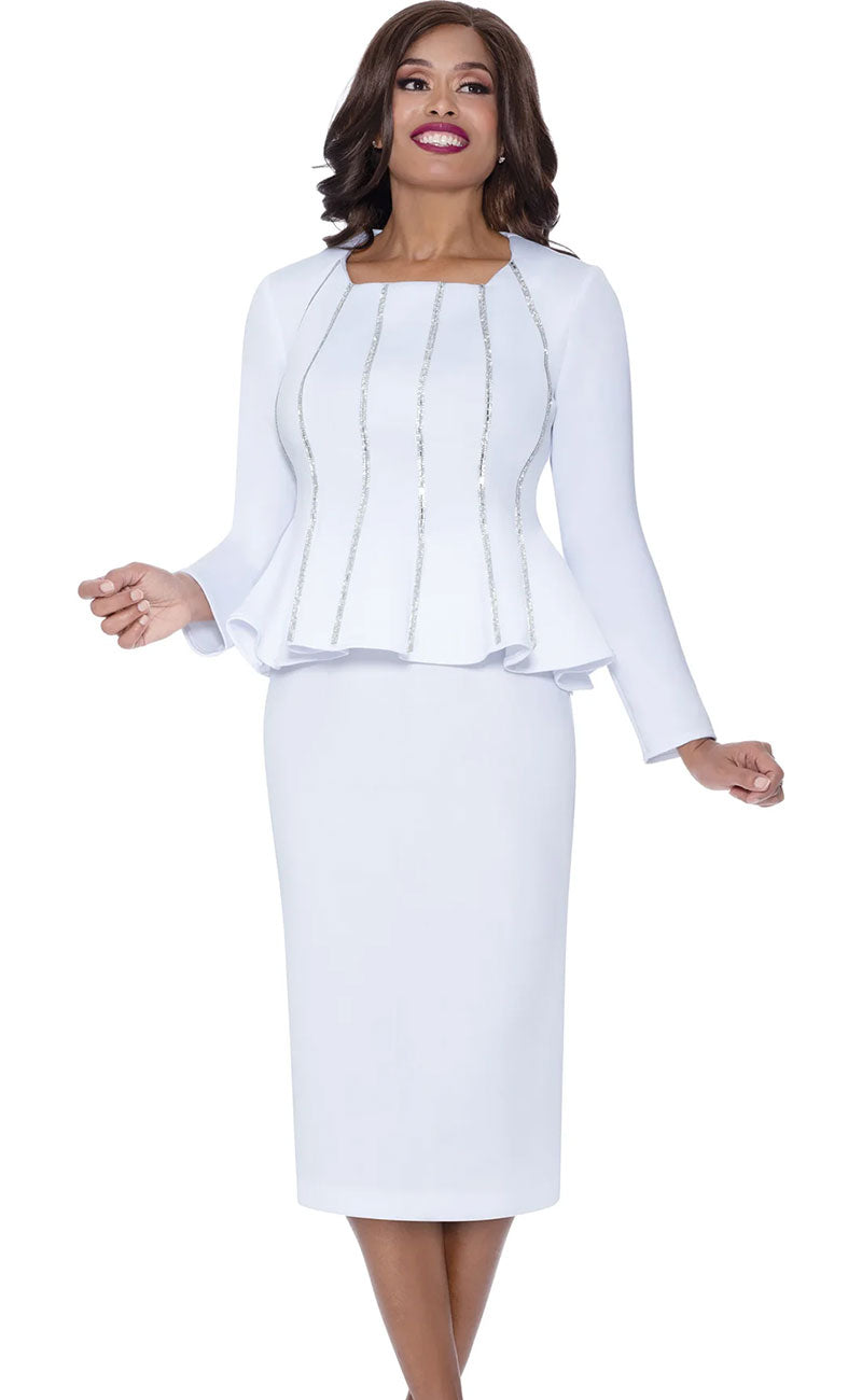 Stellar Looks Church Suit 600292-White - Church Suits For Less