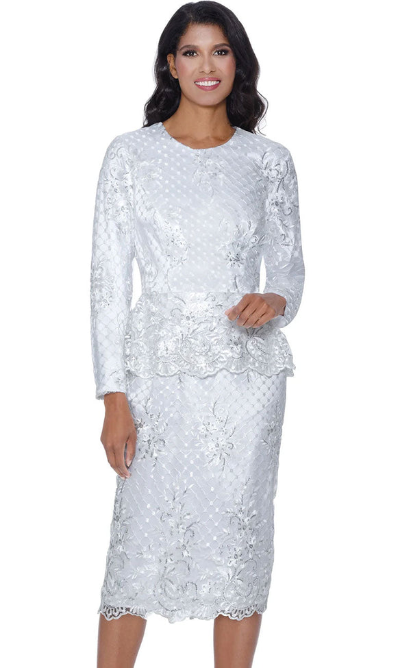 Stellar Looks Church Suit 600431-White - Church Suits For Less