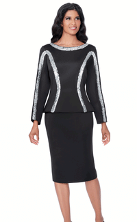 Sunday Church Suit For Women 600761C-Black