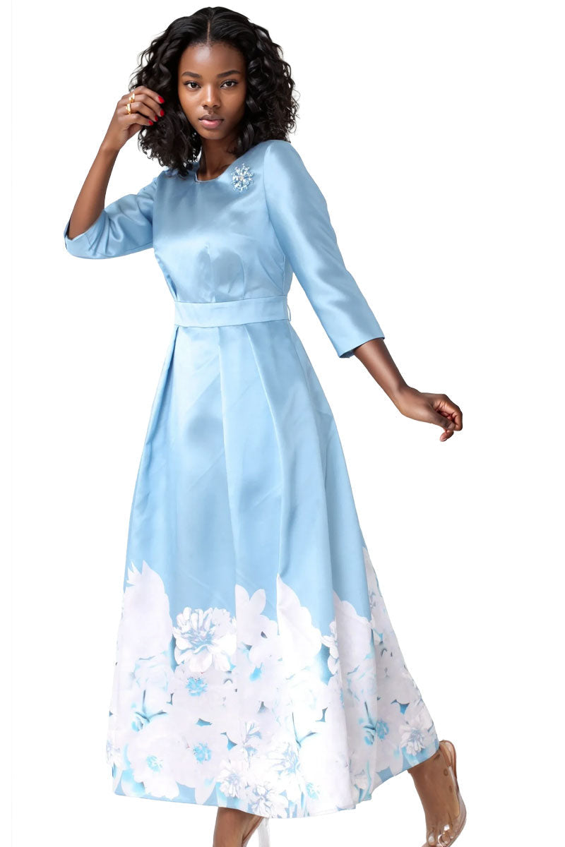 Tally Taylor Church Dress 4497-Slate Blue