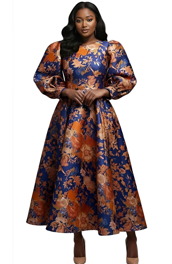 Tally Taylor Church Dress 4848-Royal/Multi